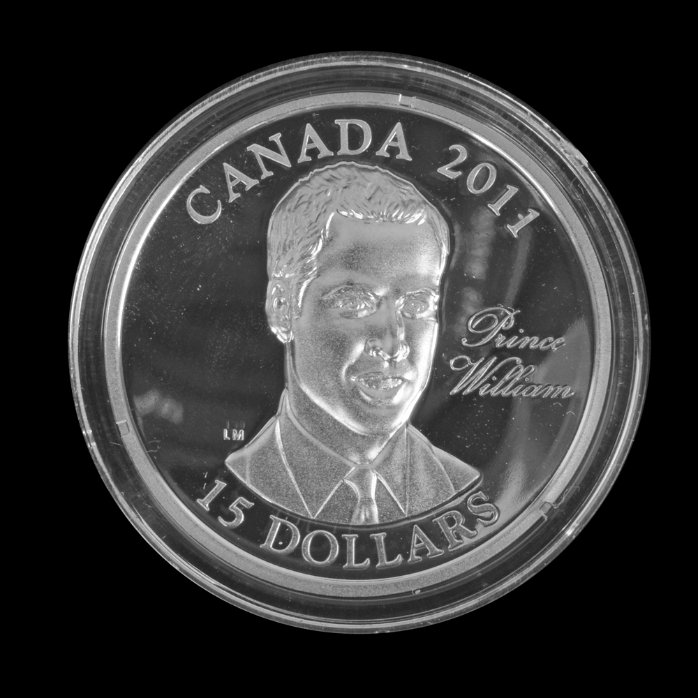 2011 Royal Canadian Mint "H.R.H. Prince William of Whales" High Relief Silver Coin