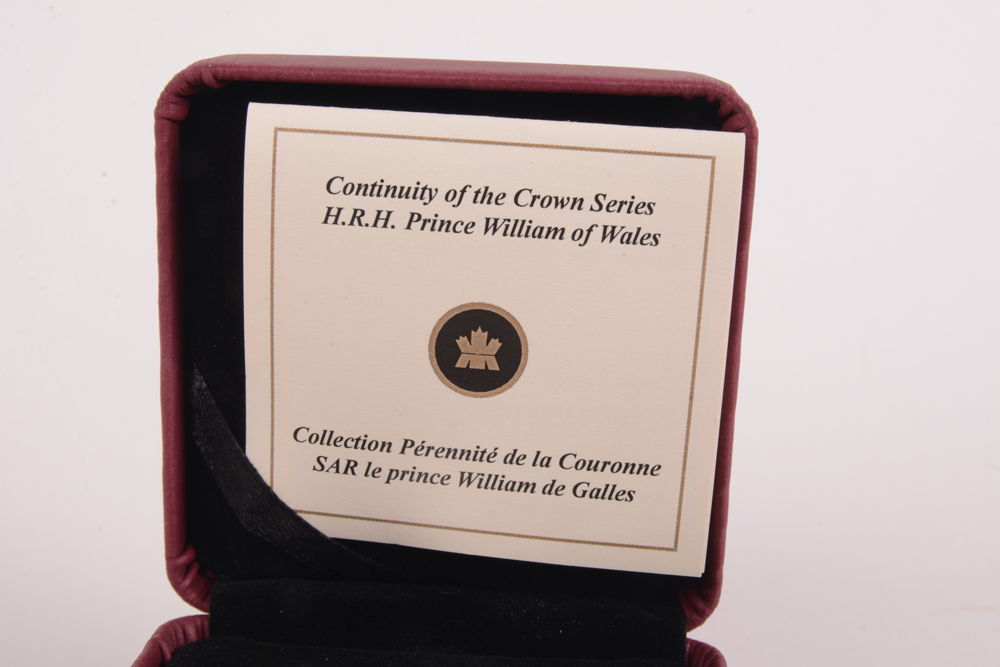2011 Royal Canadian Mint "H.R.H. Prince William of Whales" High Relief Silver Coin