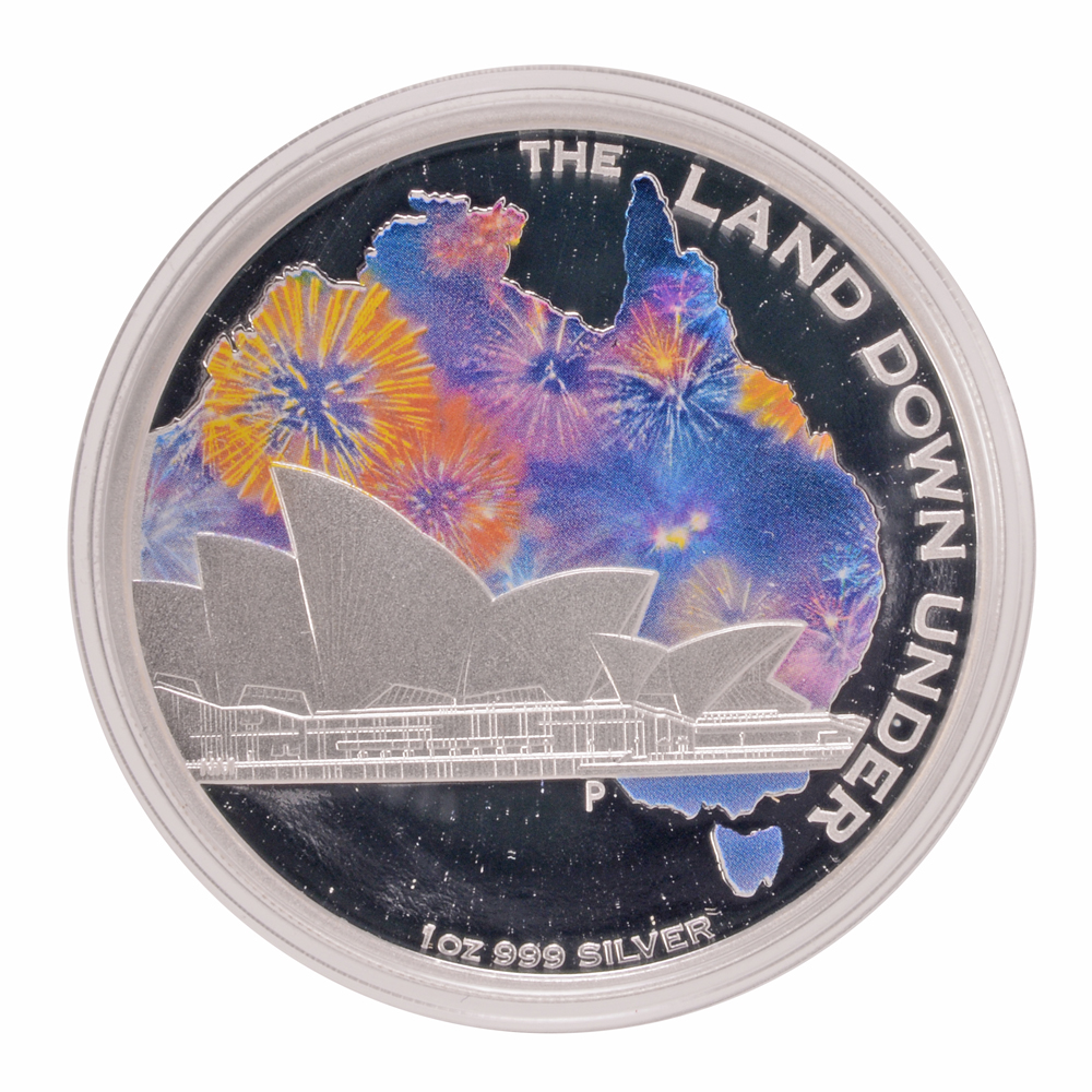 2013 Perth Mint "Land Down Under"  Colorized Silver Coin