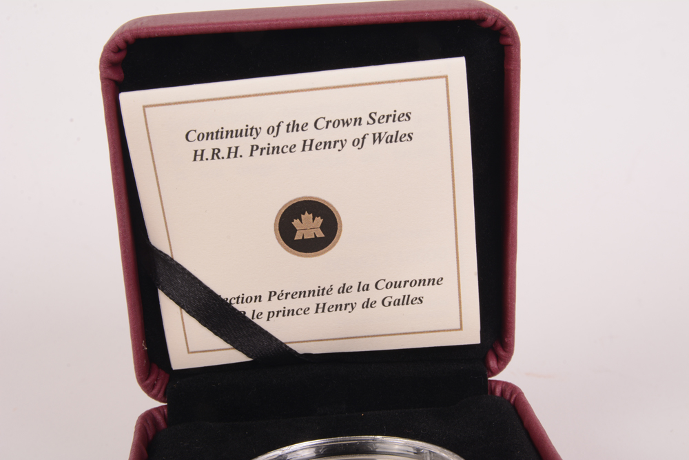2011 Royal Canadian Mint "H.R.H. Prince Henry of Whales" High Relief Silver Coin