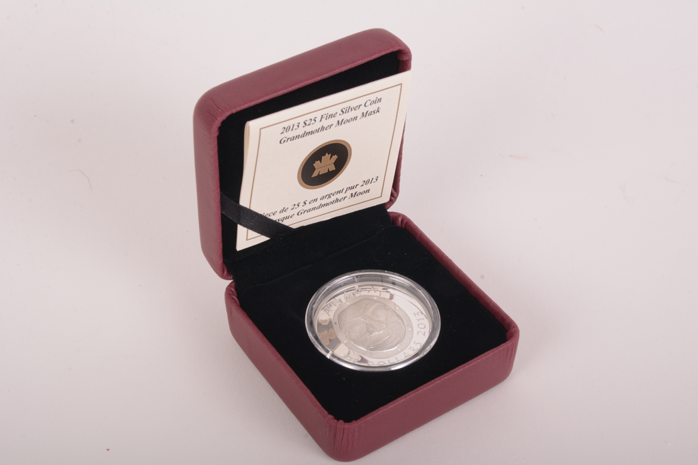 2013 Royal Canadian Mint "Grandmother Moon Mask" Silver Coin