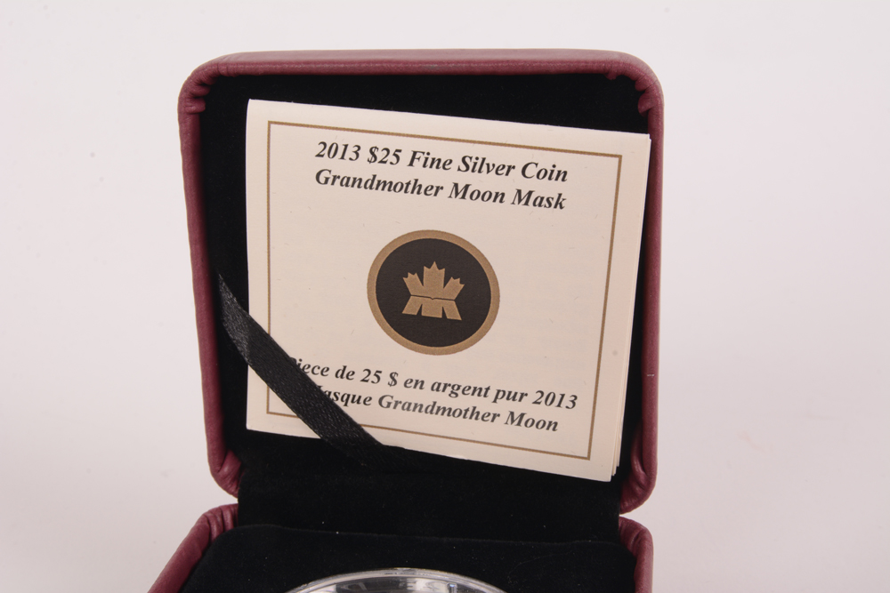 2013 Royal Canadian Mint "Grandmother Moon Mask" Silver Coin