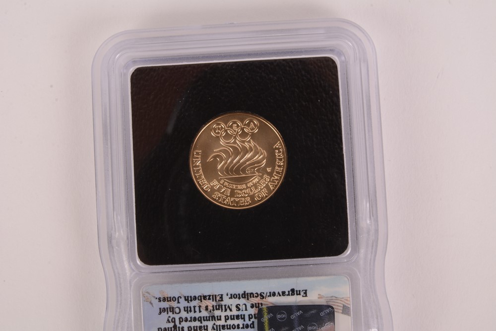 1988-W Olympic Liberty Five Dollar Gold Proof Signed by Engraver MS-69