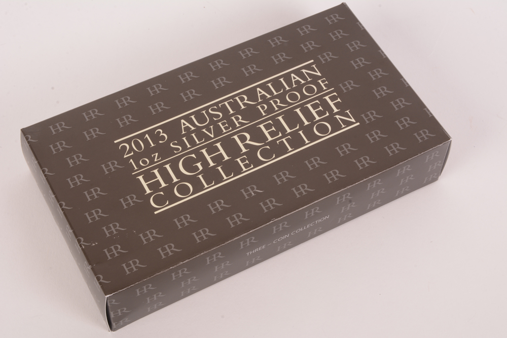 2013 Perth Mint Australian High Relief Proof Cameo Three Coin Collection