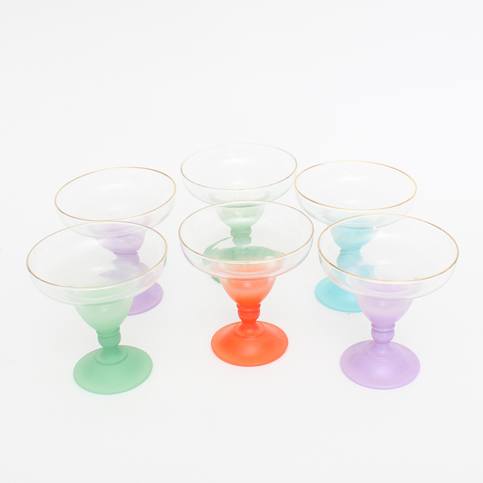 Vintage Frosted Martini Glasses