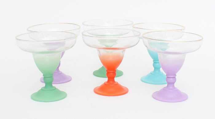 Vintage Frosted Martini Glasses