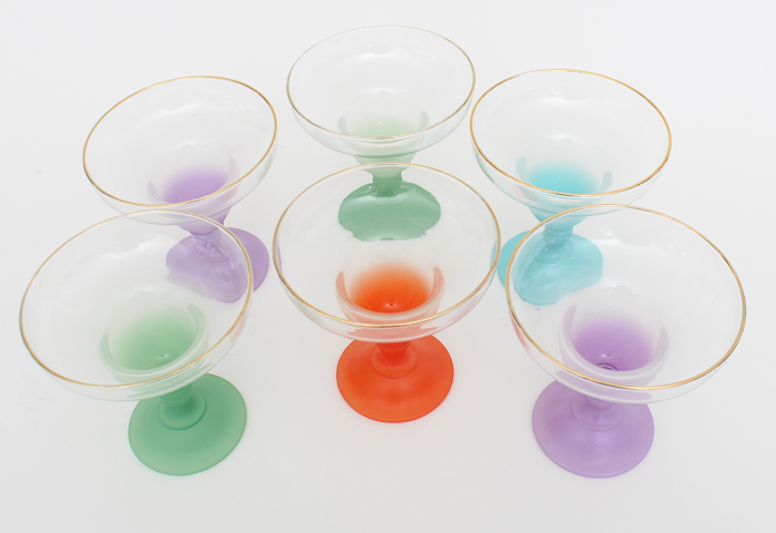Vintage Frosted Martini Glasses