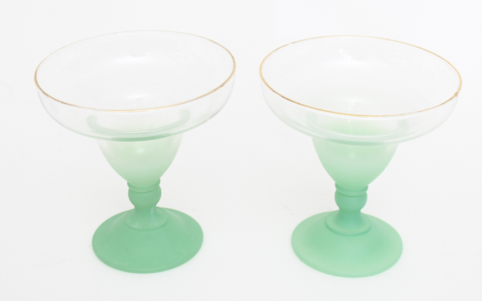 Vintage Frosted Martini Glasses