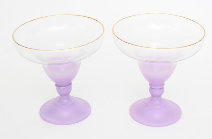 Vintage Frosted Martini Glasses