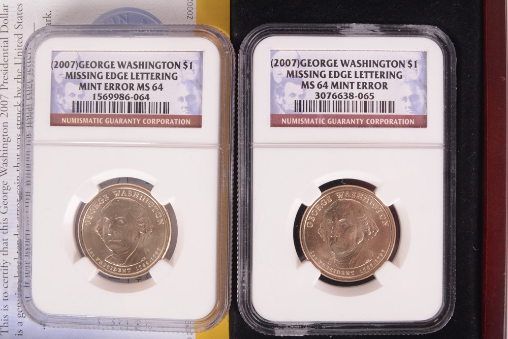 2007 George Washington Gold Dollar Error Coins