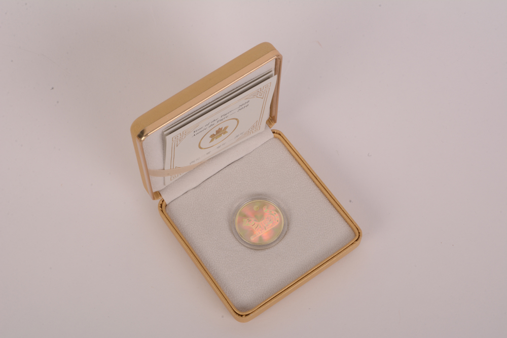 2010 Royal Canadian Mint "Year of the Tiger" 18K Holographic Gold Coin