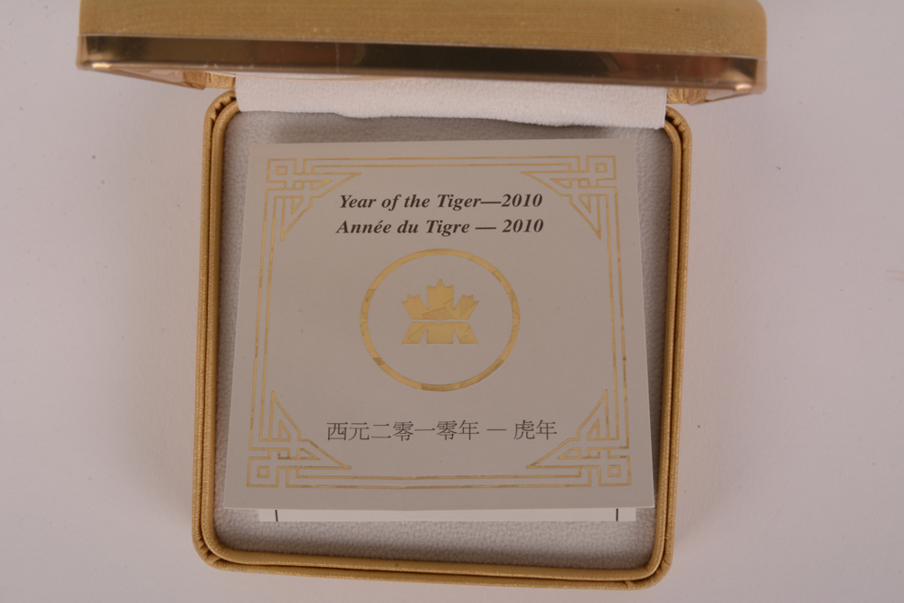 2010 Royal Canadian Mint "Year of the Tiger" 18K Holographic Gold Coin