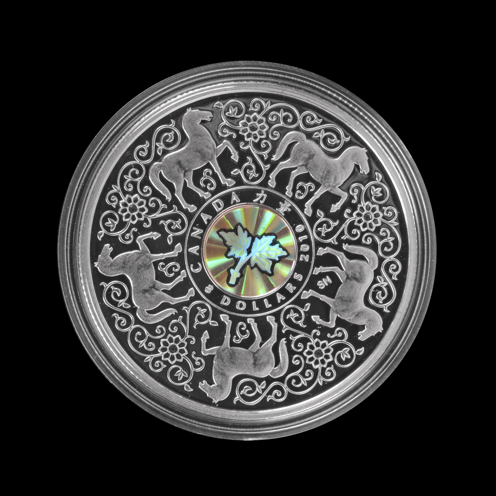 2010 Royal Canadian Mint "Maple of Strength" Silver Holographic Proof Coin