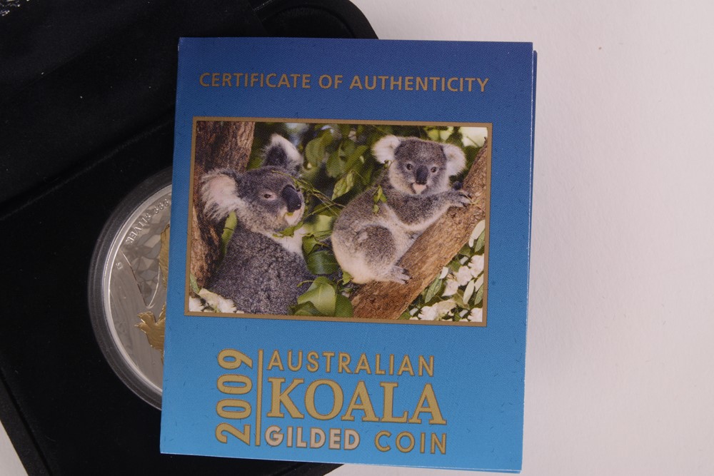 2009 Perth Mint Australian Koala Gold Gilded Silver Proof Coin