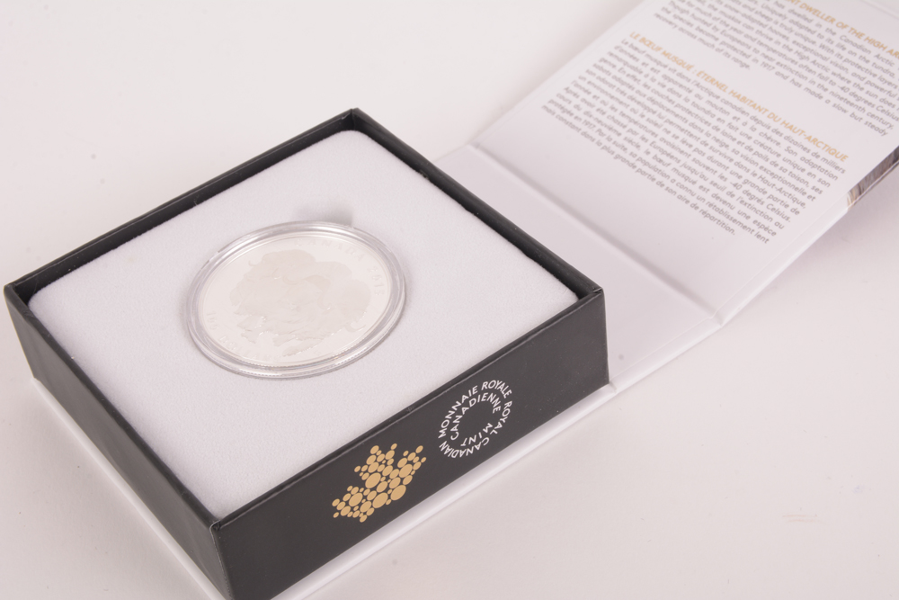 2015 Royal Canadian Mint "Muskox" $100 Matte Proof Silver Coin