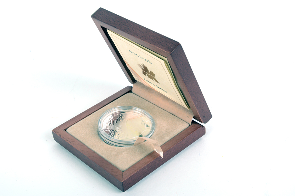 2004 Royal Canadian Mint  Northern Lights Holographic Silver Coin