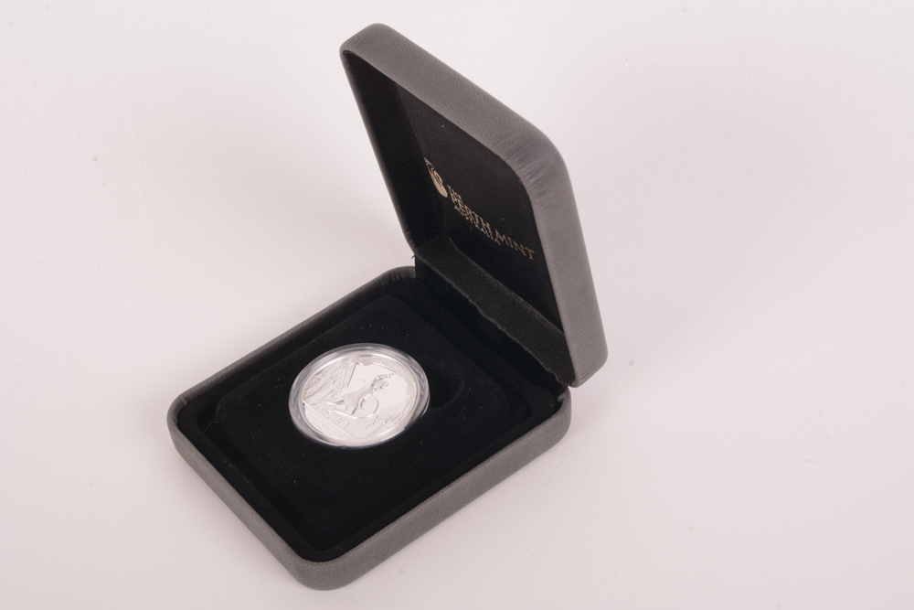 2010 Perth Mint "Pheidippides' Marathon Run" High Relief Silver Proof Coin