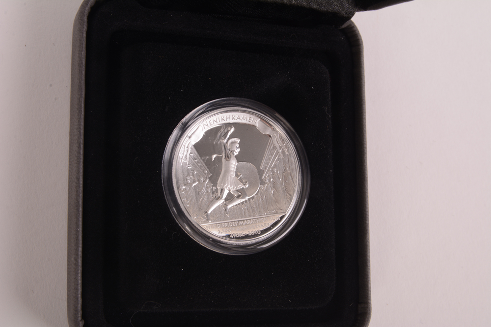 2010 Perth Mint "Pheidippides' Marathon Run" High Relief Silver Proof Coin