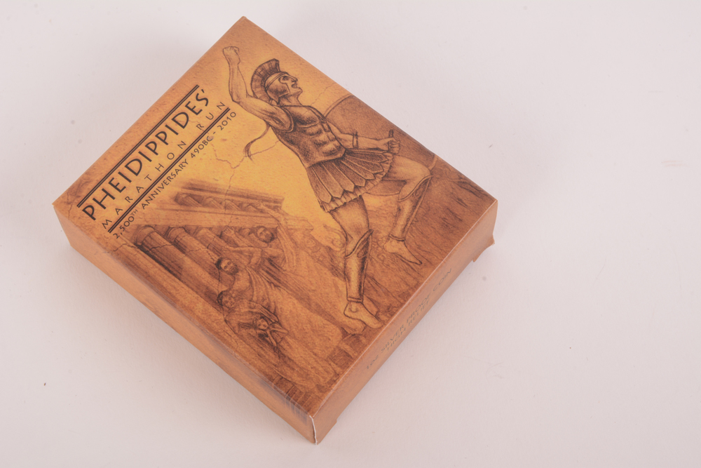 2010 Perth Mint "Pheidippides' Marathon Run" High Relief Silver Proof Coin