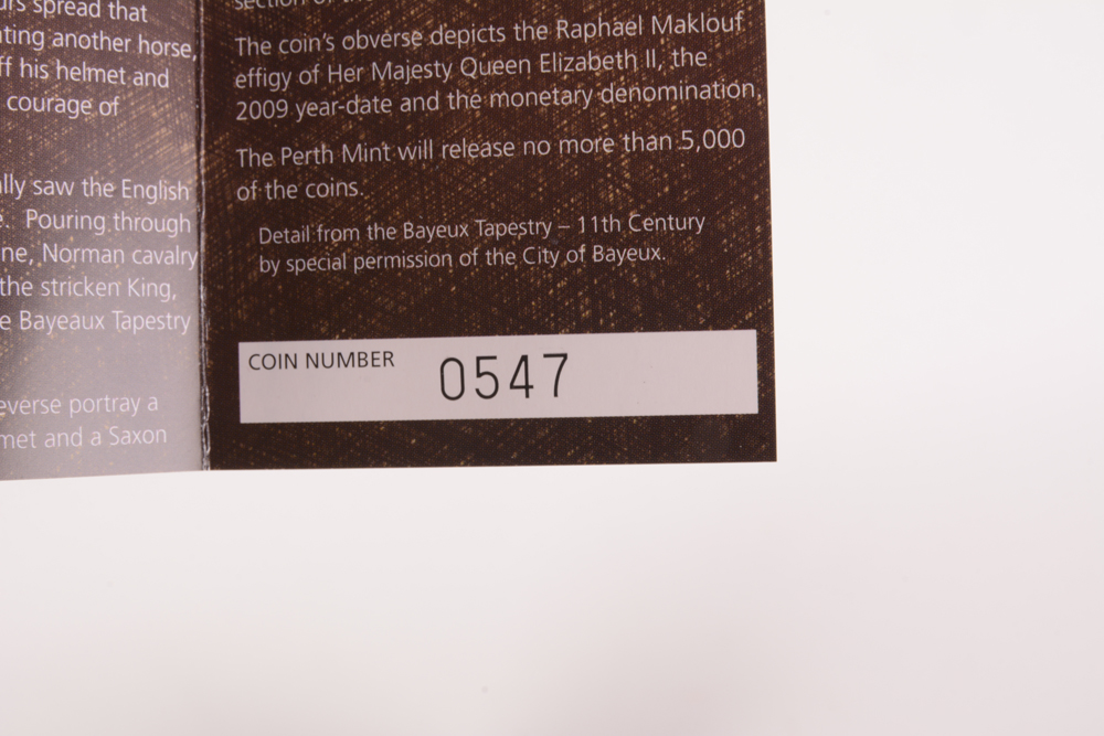 2009 Perth Mint "Battle of Hastings" Colorized Silver Proof Coin