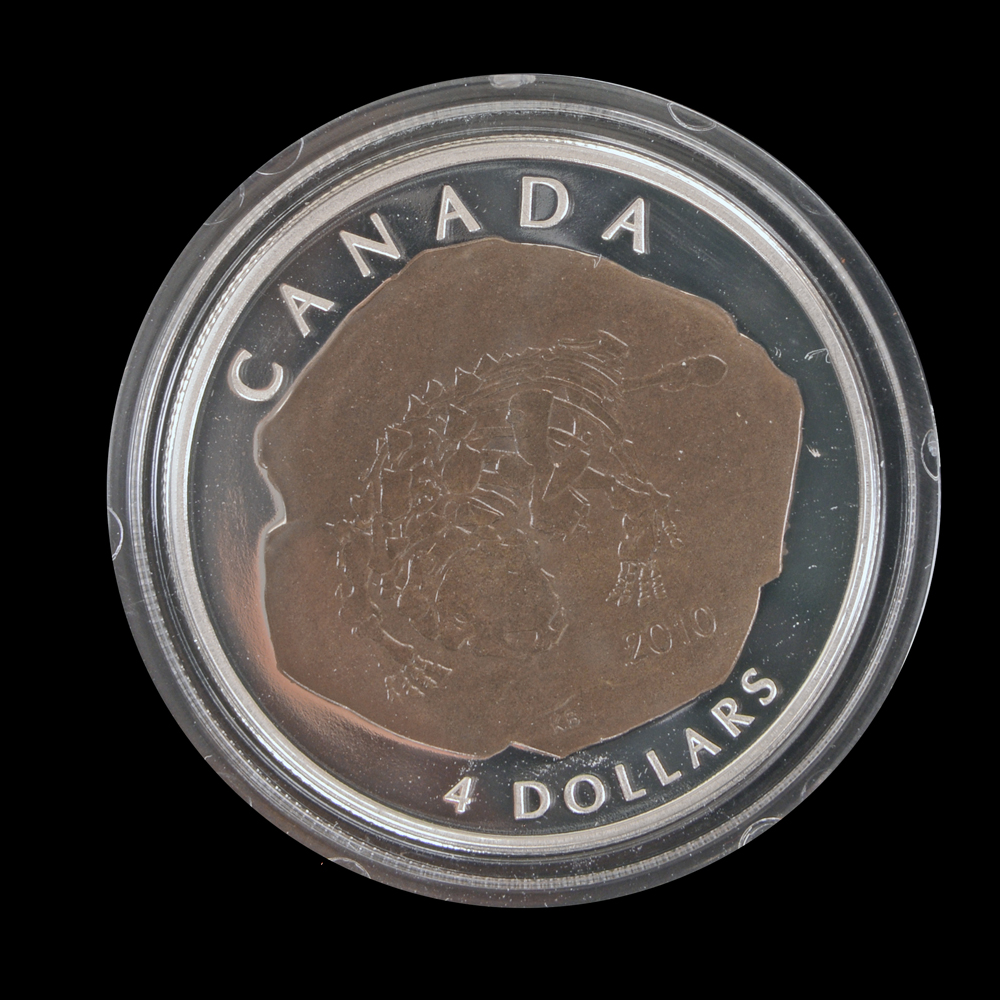 2010 Royal Canadian Mint Giants of Prehistory "Euoplocephalus" Colorized Silver Coin