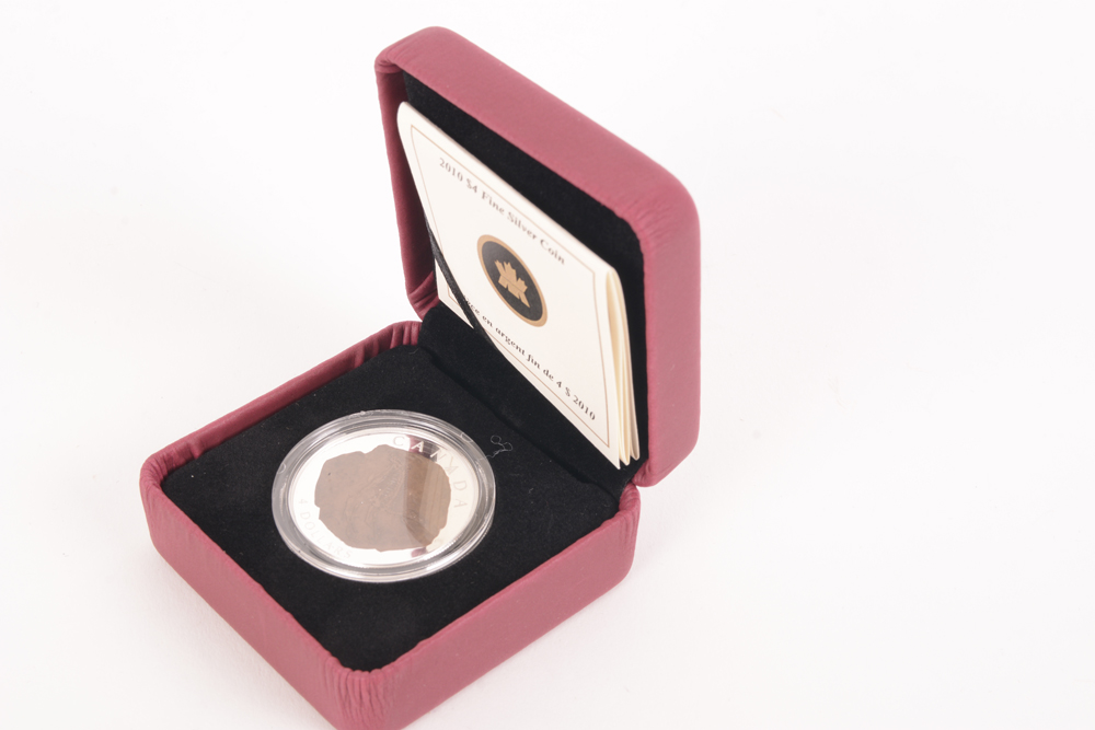 2010 Royal Canadian Mint Giants of Prehistory "Dromaeosaurus" Colorized Silver Coin