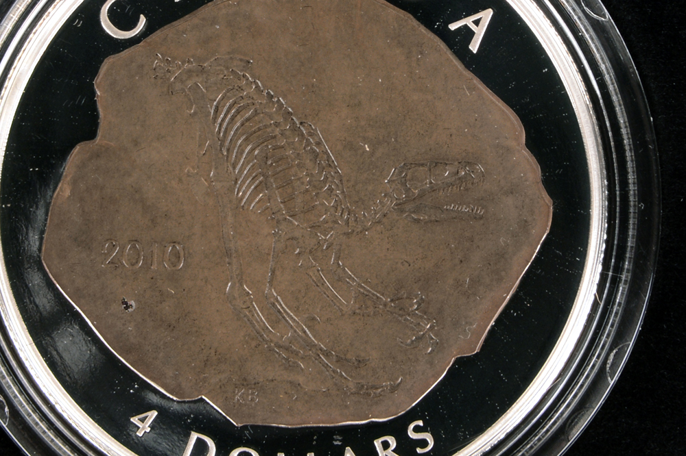 2010 Royal Canadian Mint Giants of Prehistory "Dromaeosaurus" Colorized Silver Coin