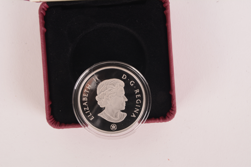 2010 Royal Canadian Mint Giants of Prehistory "Dromaeosaurus" Colorized Silver Coin