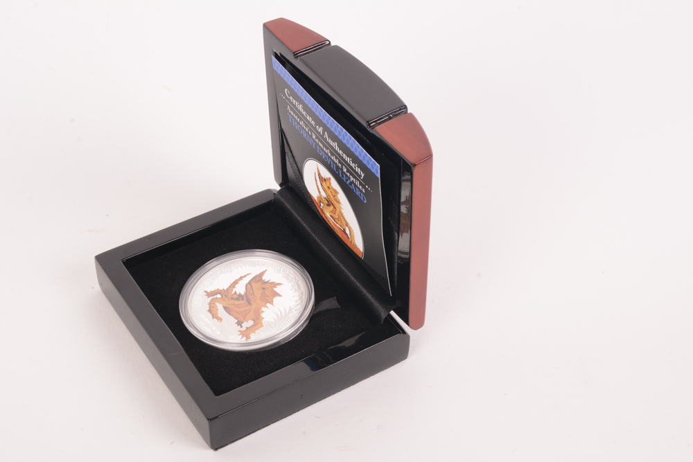 2014 Perth Mint "Thorny Devil Lizard" Colorized Silver Coin