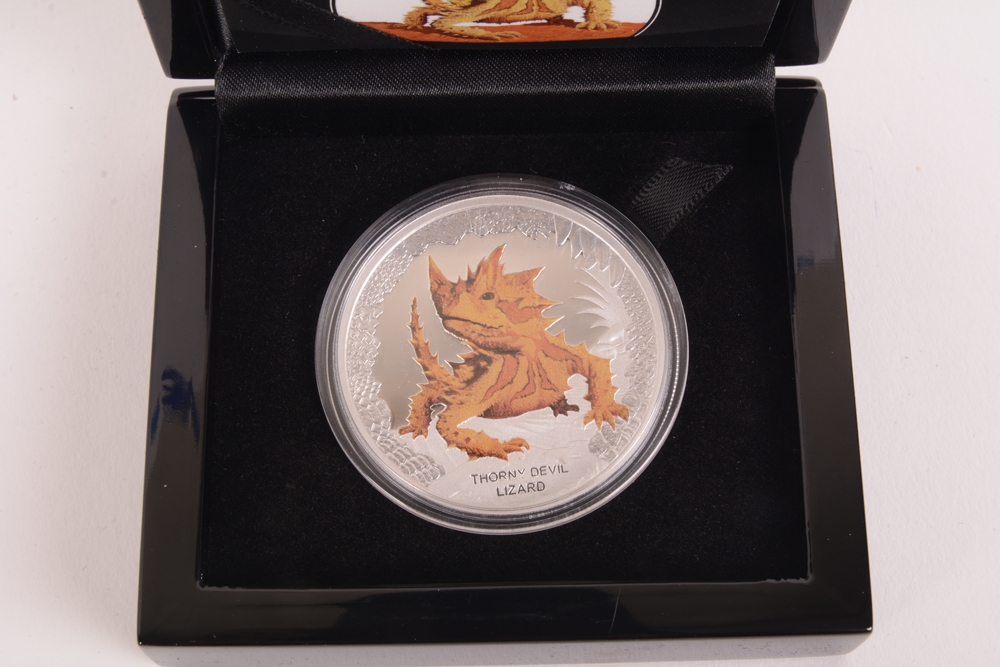 2014 Perth Mint "Thorny Devil Lizard" Colorized Silver Coin