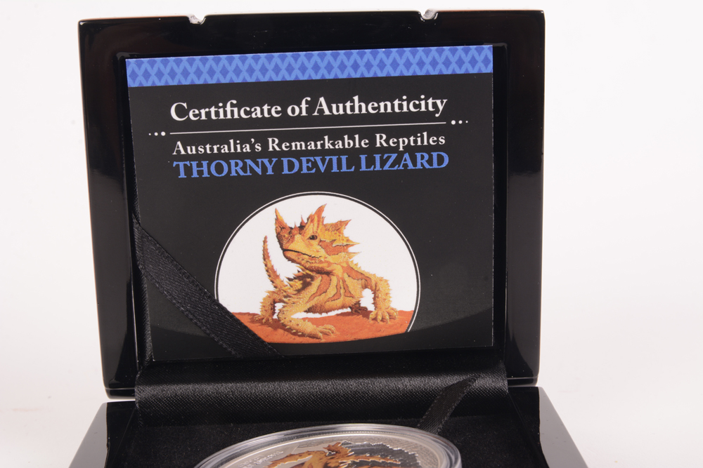 2014 Perth Mint "Thorny Devil Lizard" Colorized Silver Coin