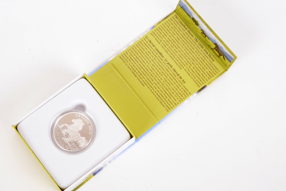2015 Royal Canadian Mint "Horse" $100 Matte Proof Silver Coin