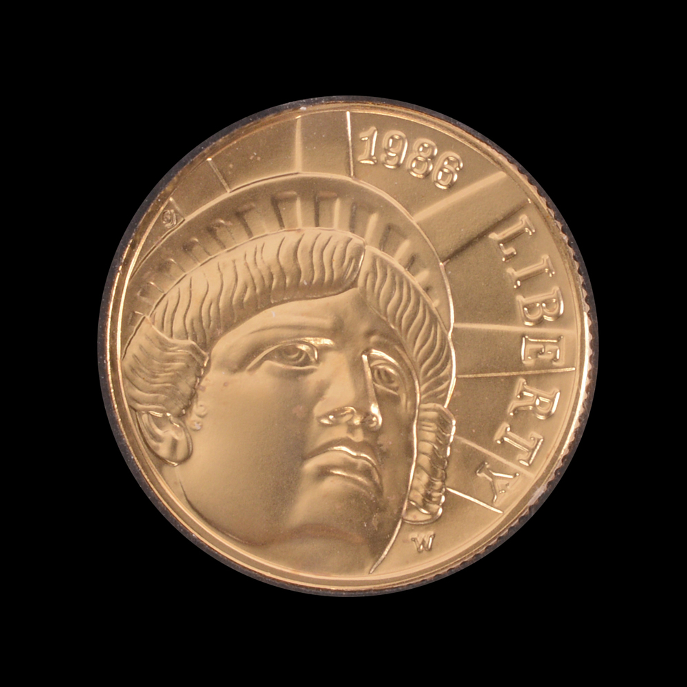 1986-W Statue of Liberty Five Dollar Gold Proof Signed by Engraver MS-69