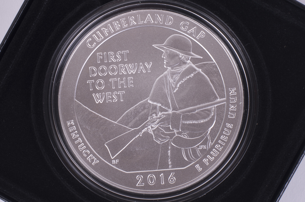 2016 America The Beautiful "Cumberland Gap" Five Ounce Silver Uncirculated Coin