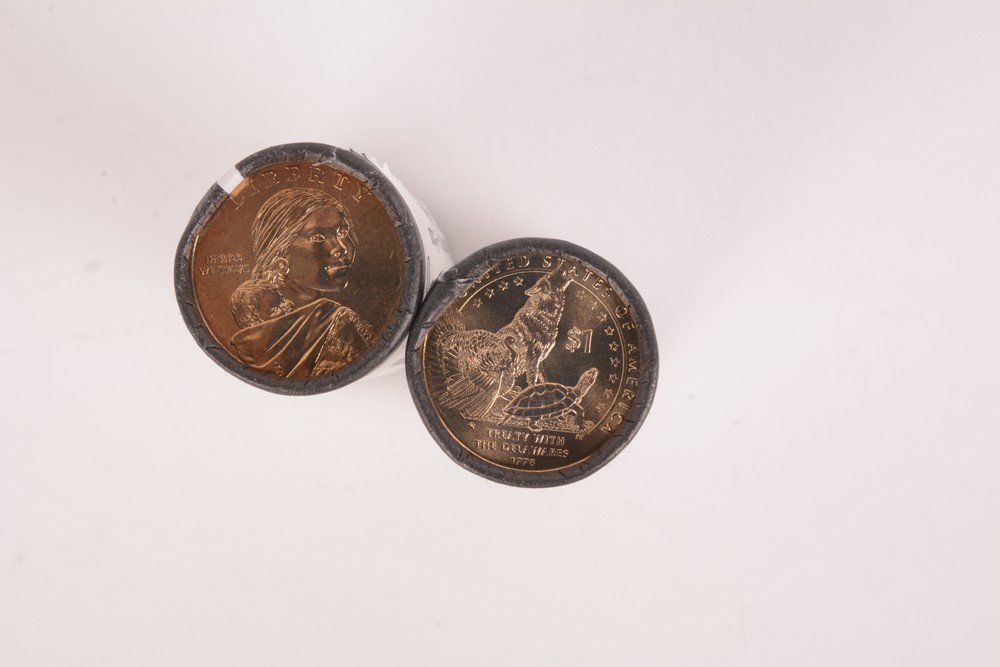 2013 Native American P & D Uncirculated  Gold Dollar Coin Rolls