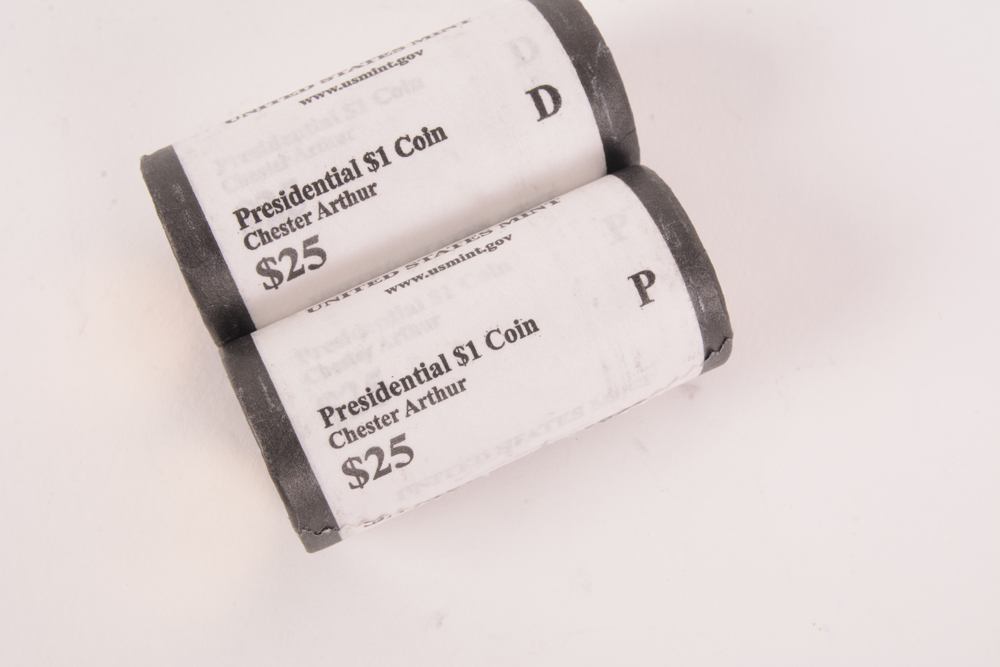 2012 Chester Arthur P & D Uncirculated Presidential Dollar Rolls