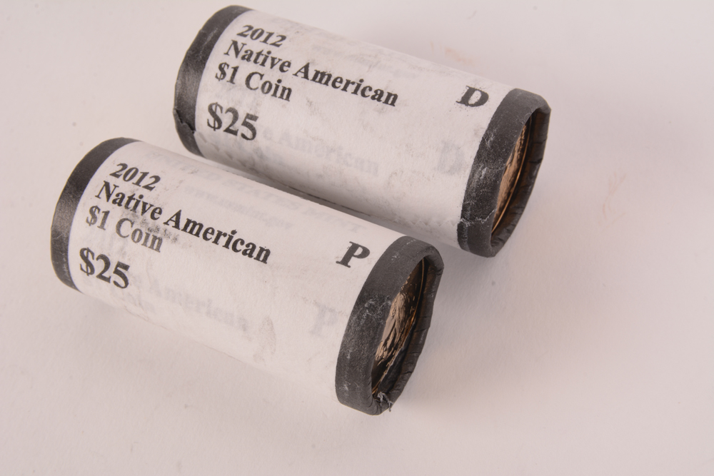 2012 Native American P & D Uncirculated Dollar Coin Rolls