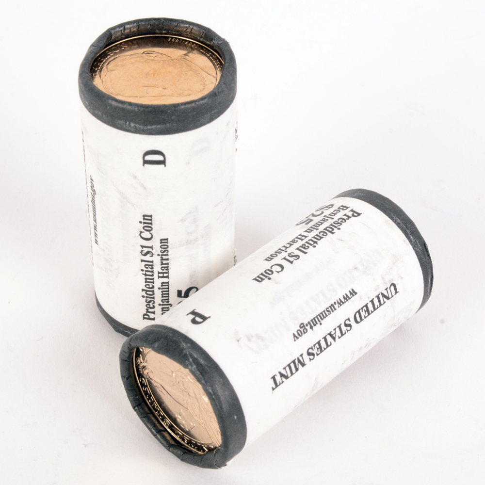 2012 Benjamin Harrison P & D Uncirculated Presidential Dollar Coin Rolls