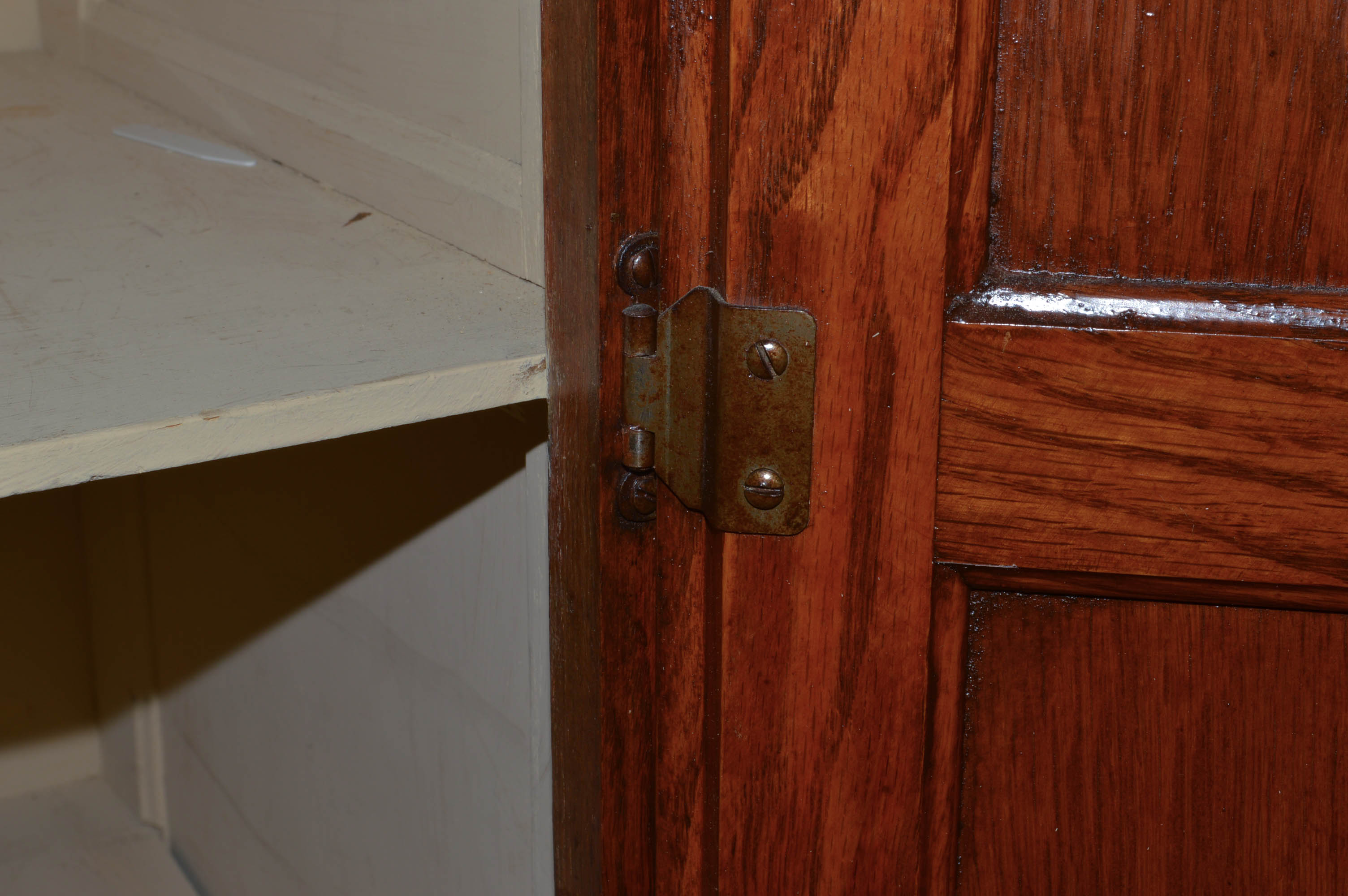 Mission Style Dark Stained Oak Cabinet