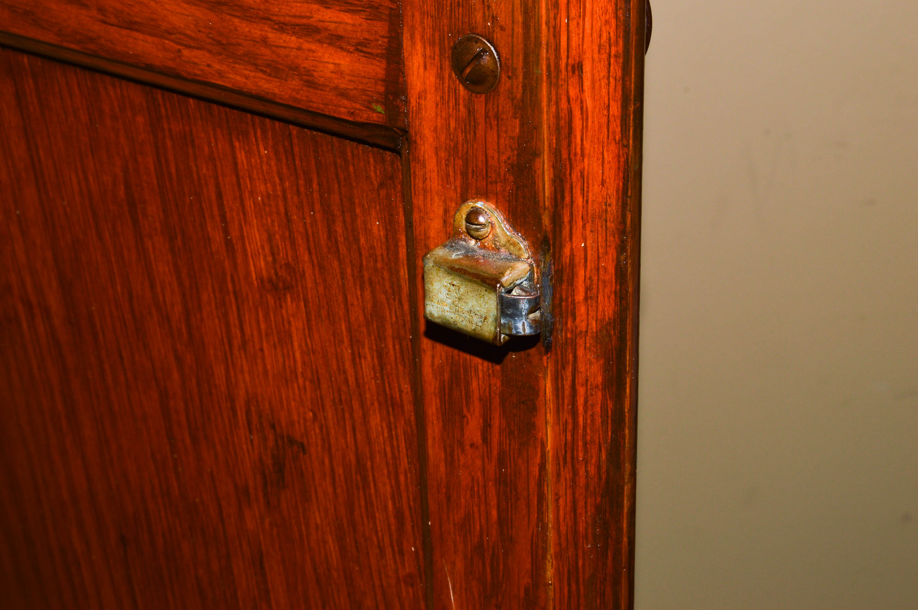 Mission Style Dark Stained Oak Cabinet