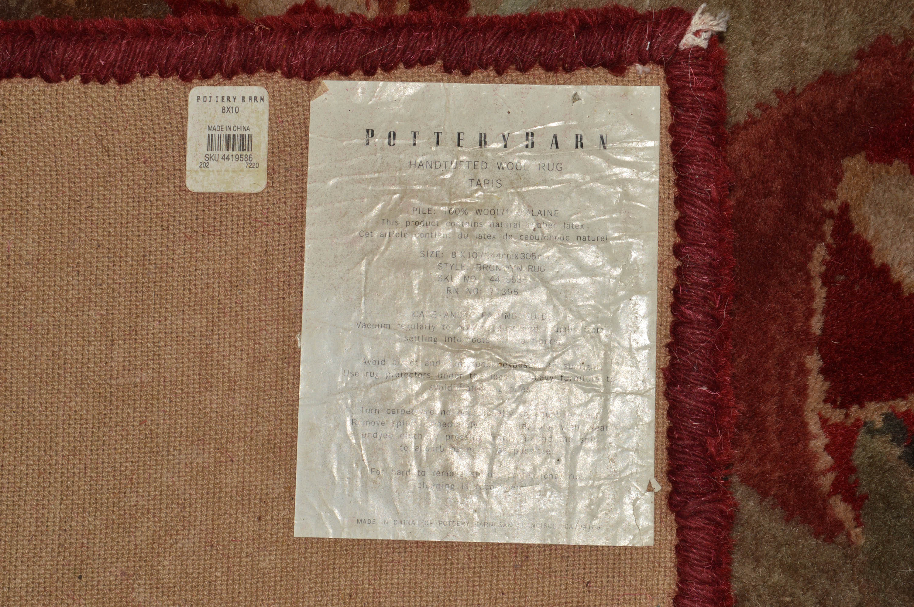 Pottery Barn Hand-Tufted Wool "Bronwyn" Floral Area Rug