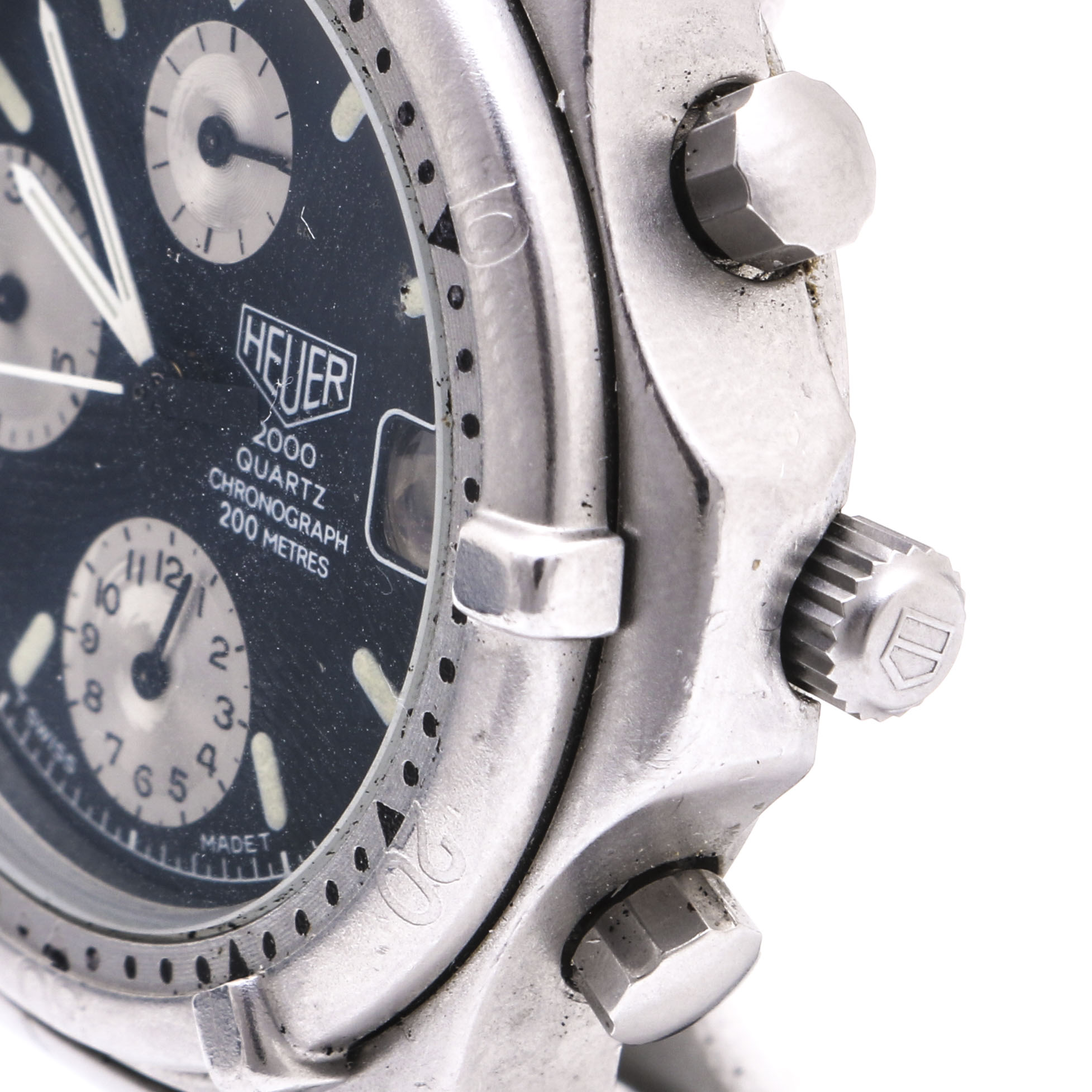 Heuer Silver Tone Stainless Steel Chronograph Wrist Watch