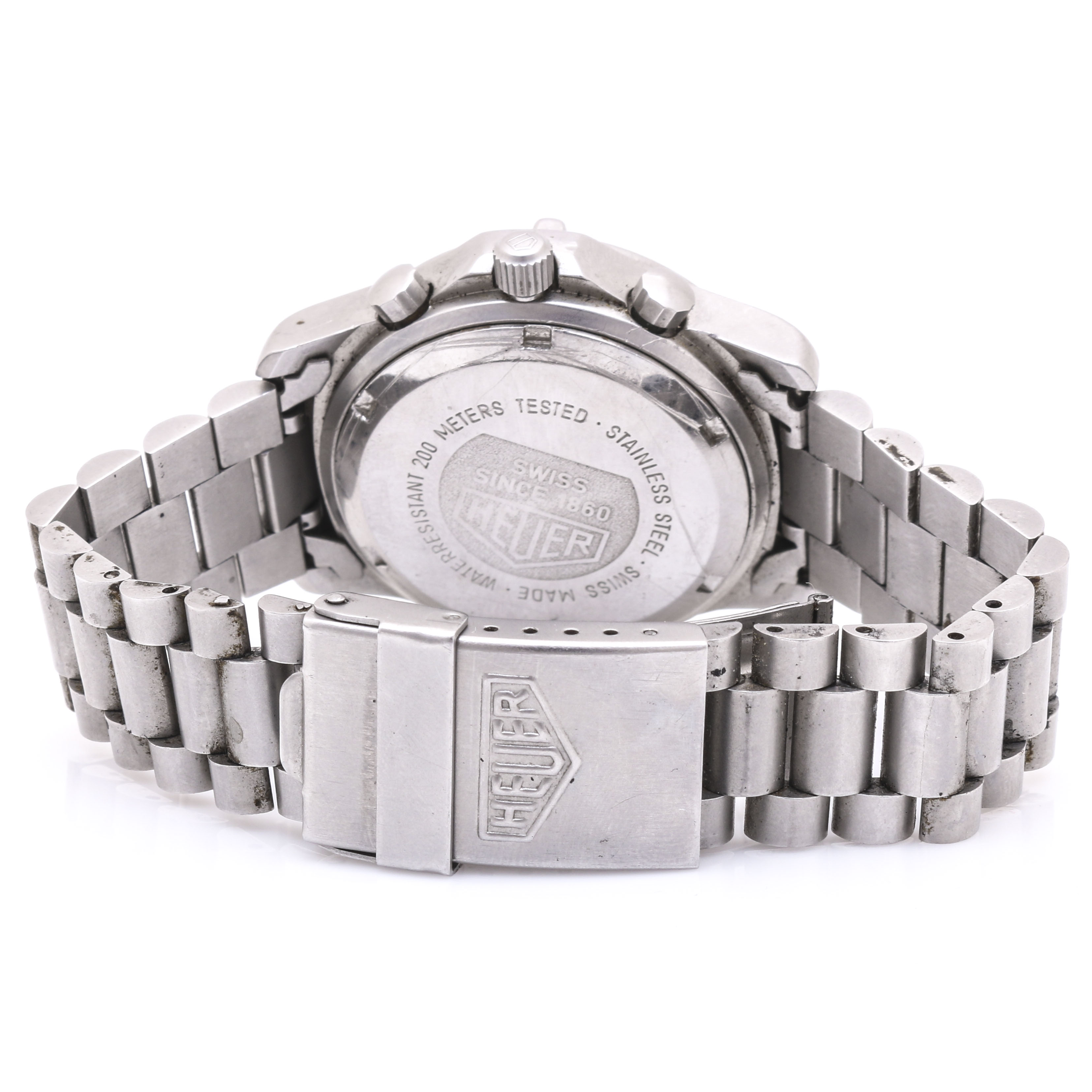 Heuer Silver Tone Stainless Steel Chronograph Wrist Watch