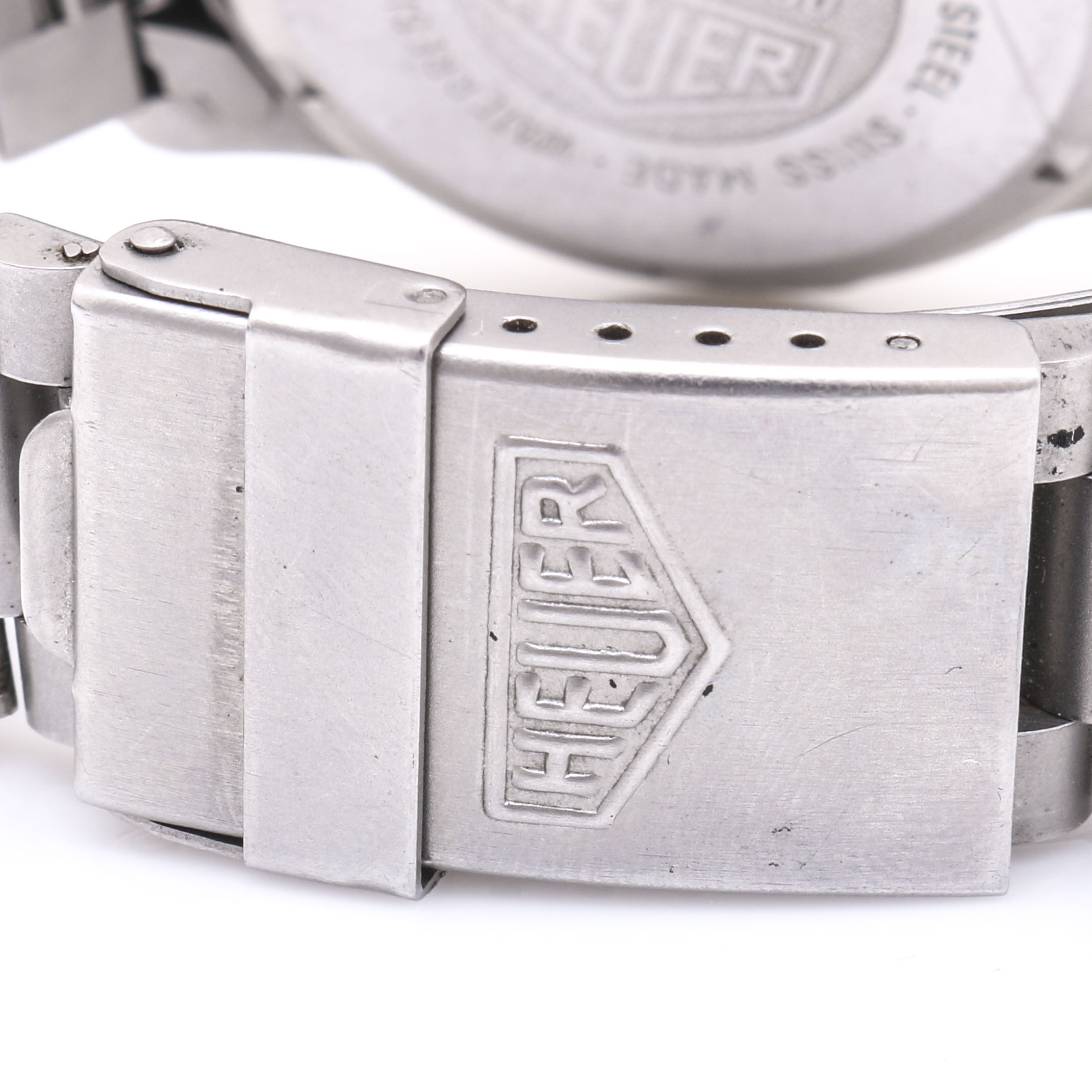 Heuer Silver Tone Stainless Steel Chronograph Wrist Watch