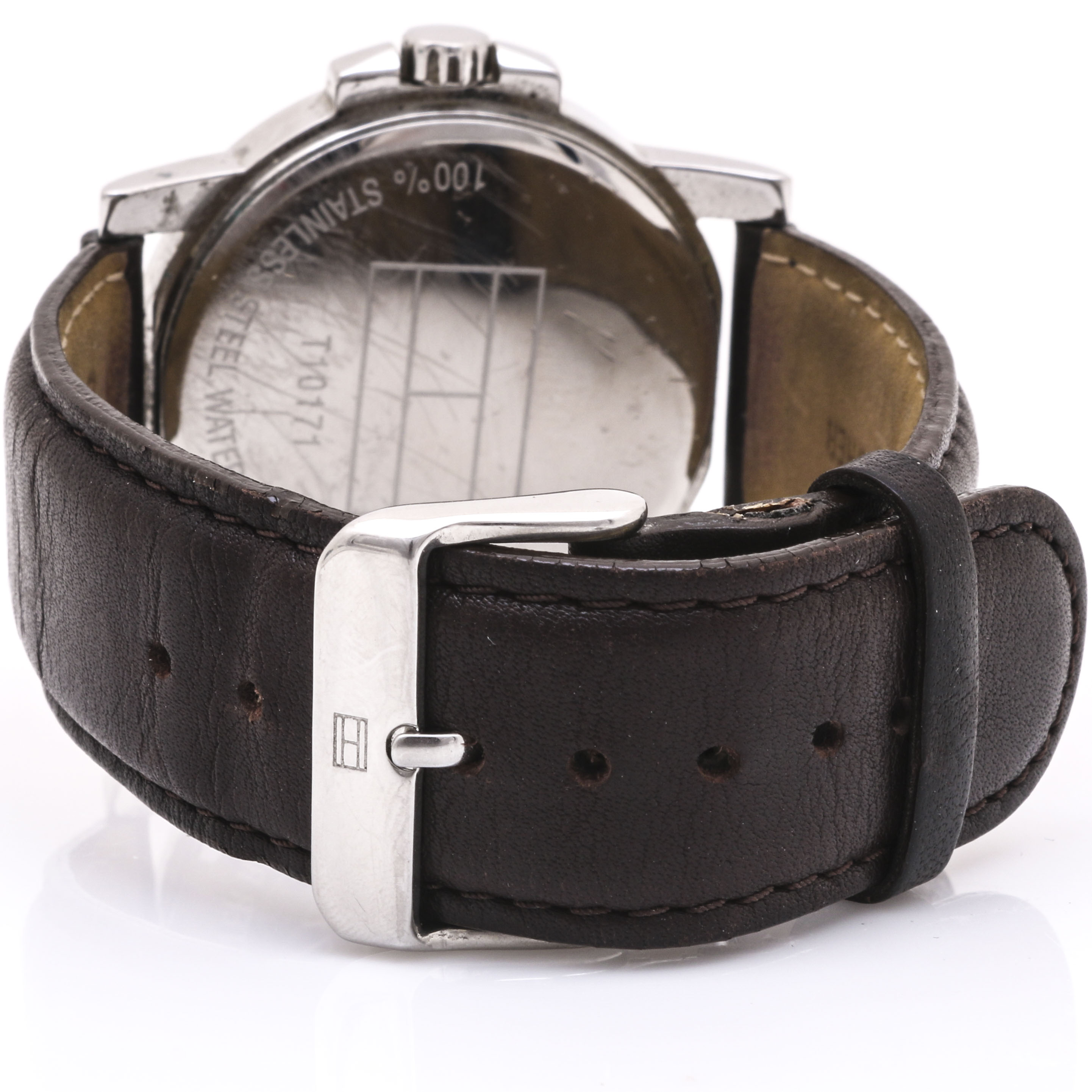 Tommy Hilfiger Stainless Steel and Leather Wrist Watch