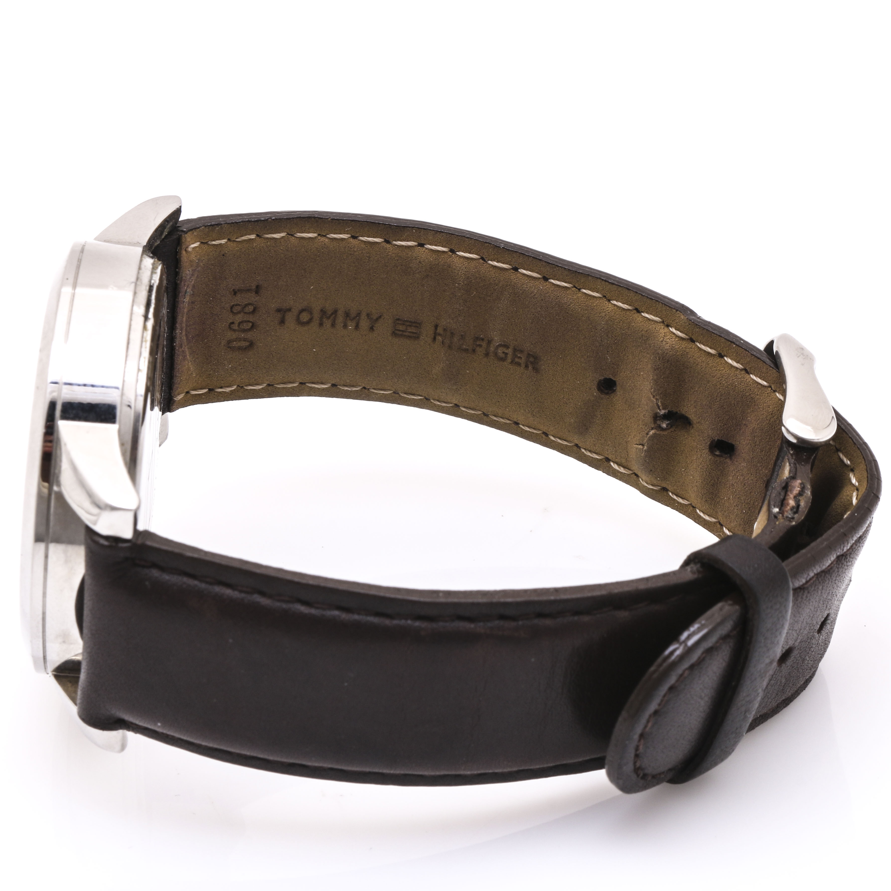Tommy Hilfiger Stainless Steel and Leather Wrist Watch