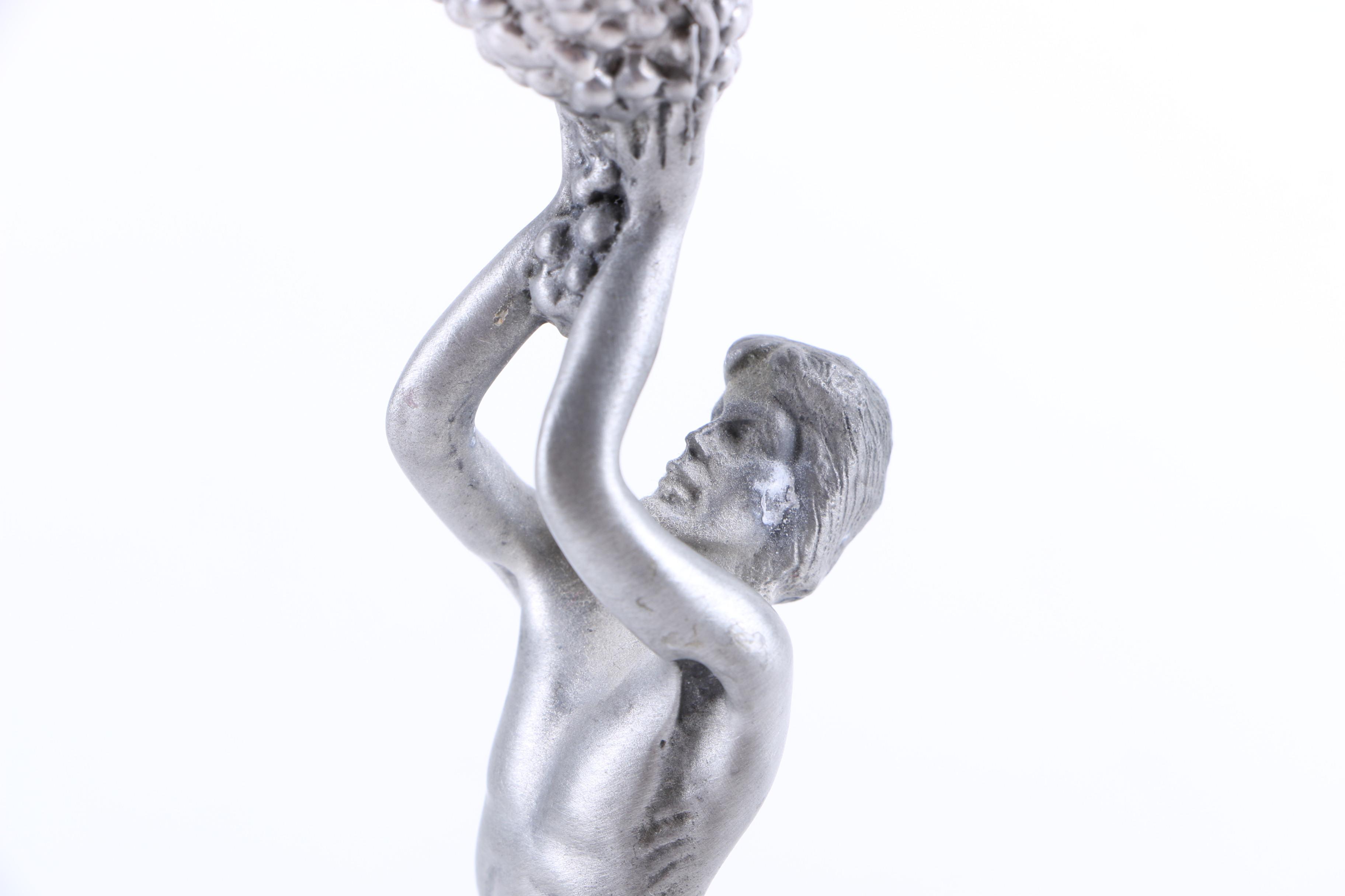 Pewter Nude Figure Candlesticks From Baker Art Foundry