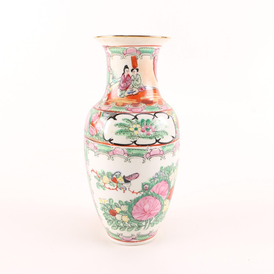 Rose Medallion Porcelain Vase