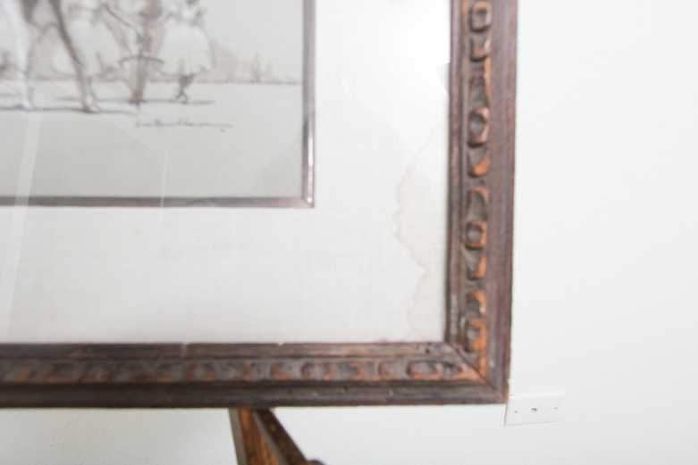 August Von Munchausen Watercolor and Ink on Paper