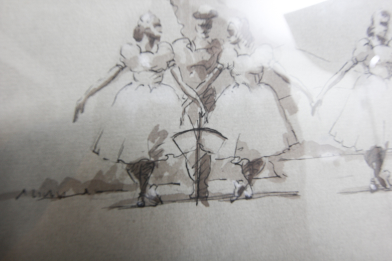 August Von Munchausen Watercolor and Ink on Paper